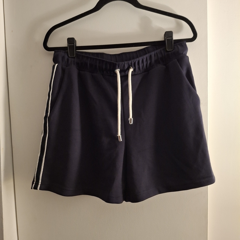 Tahari Women's Navy Athletic Shorts with White Accent